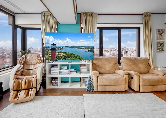 Luxurious Downtown Penthouse With Spectacular Panorama بوخارست